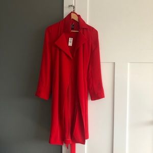 Express red trench duster